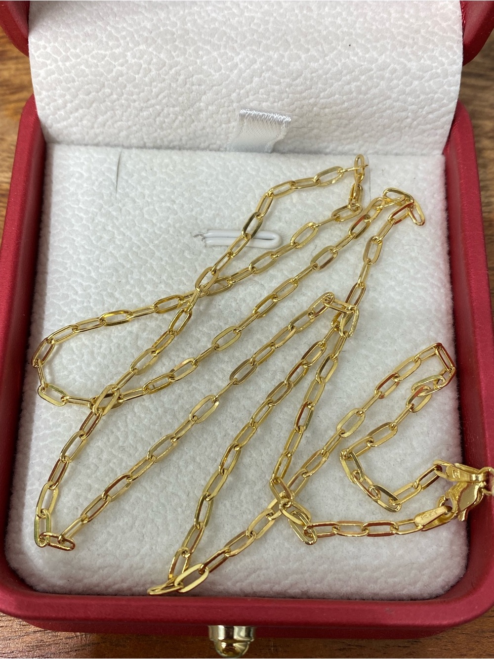 14K Yellow Gold Paperclip Chain 20”